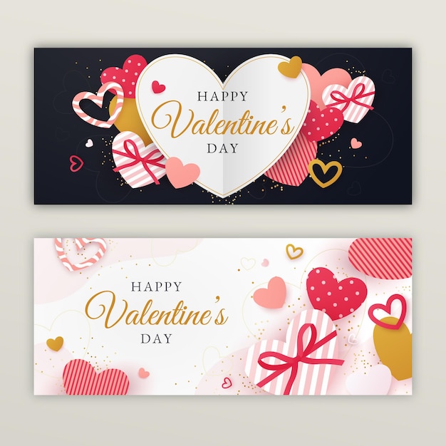 Banner di vendita di san valentino piatto