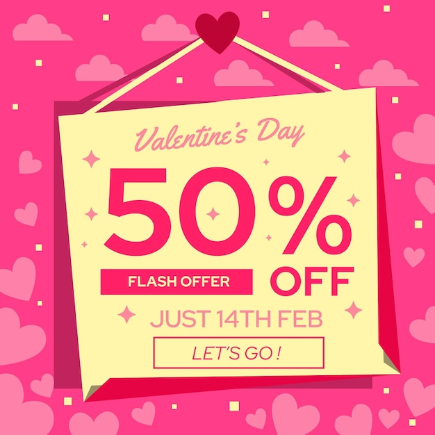 Free vector flat valentine's day sale concept