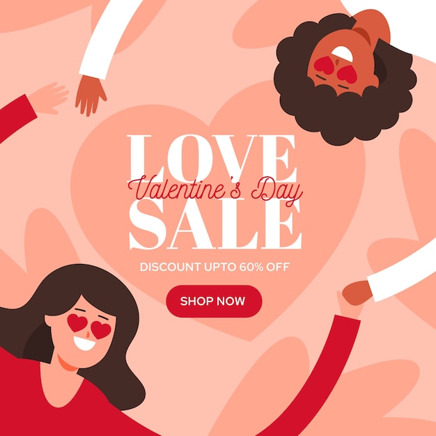 Flat valentine's day sale with female gay couple