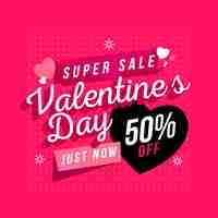 Free vector flat valentine's day sale with hearts