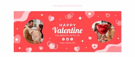 Free vector flat valentine's day social media cover template
