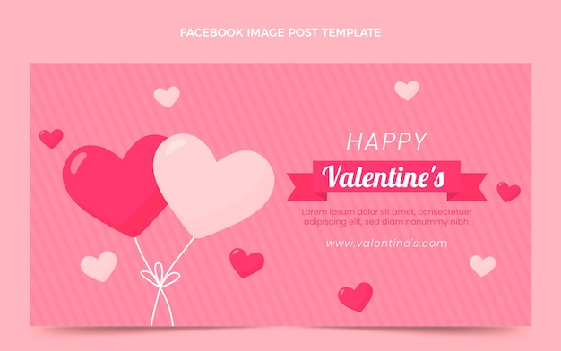 Modello piatto di post sui social media di San Valentino