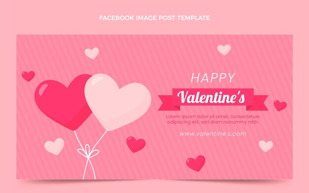 Flat valentine's day social media post template