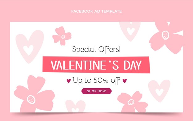 Free vector flat valentine's day social media promo template