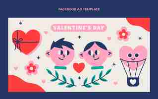 Free vector flat valentine's day social media promo template