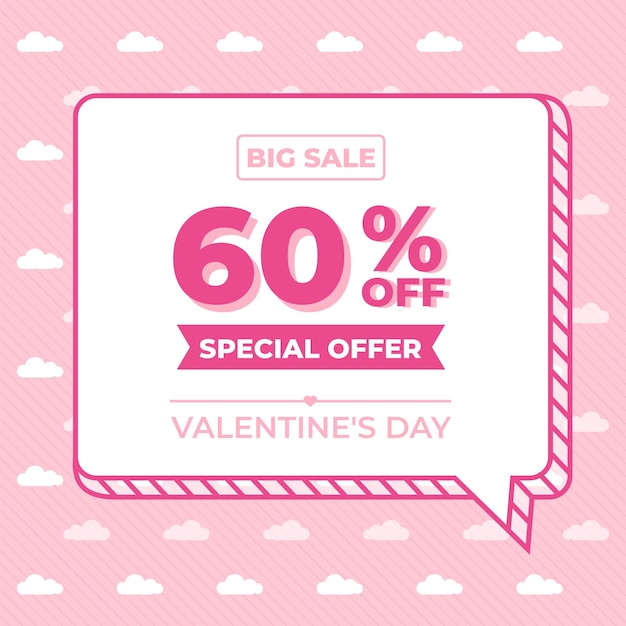 Free vector flat valentine's day special offer sale