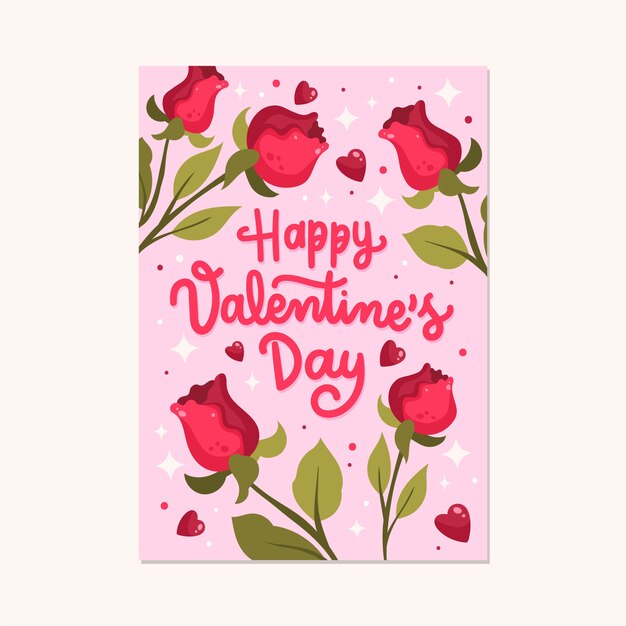 Free vector flat valentine's day vertical flyer template