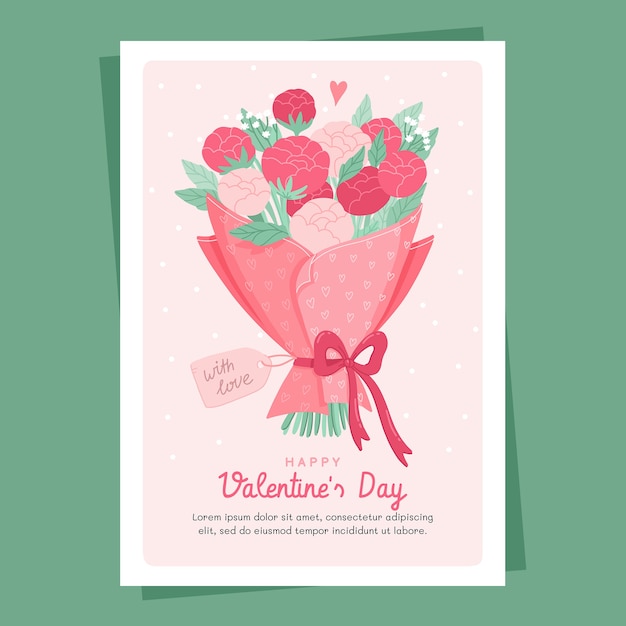 Free vector flat valentine's day vertical flyer template