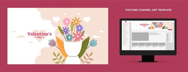 フラットバレンタインデーのYouTubeチャンネルアート