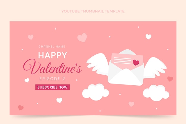 Flat valentine's day youtube thumbnail