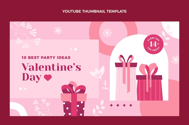 Flat valentine's day youtube thumbnail