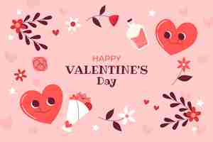 Free vector flat valentines day background