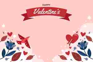 Free vector flat valentines day celebration background