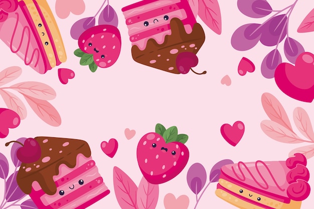 Free vector flat valentines day celebration background