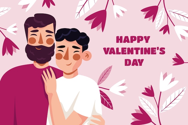 Free vector flat valentines day celebration background