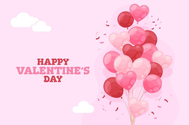 Free vector flat valentines day celebration background