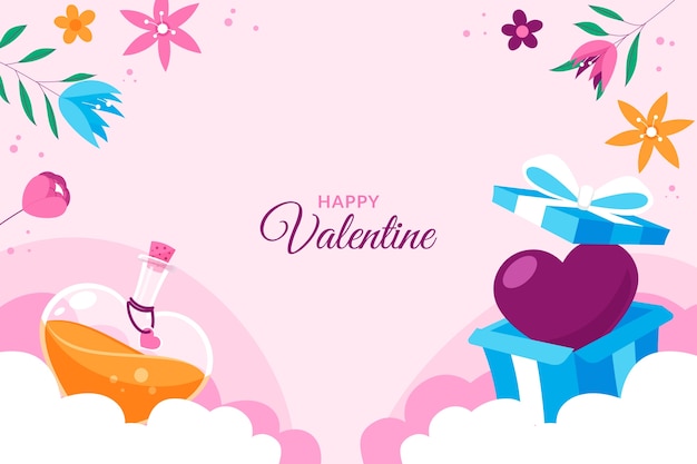 Flat valentines day celebration background