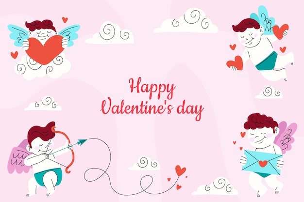 Flat valentines day celebration background