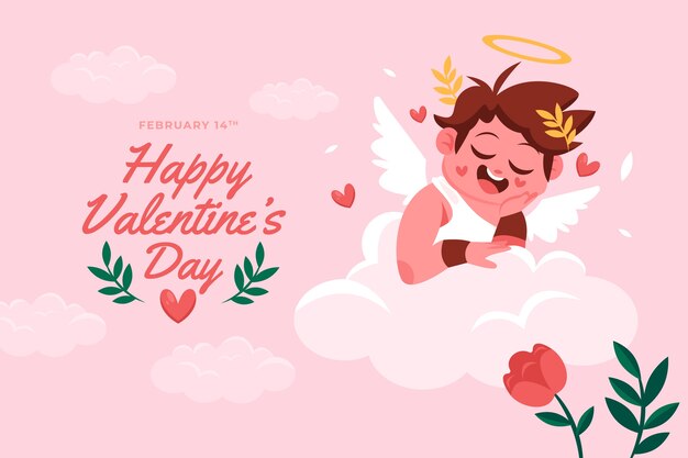 Free vector flat valentines day celebration background