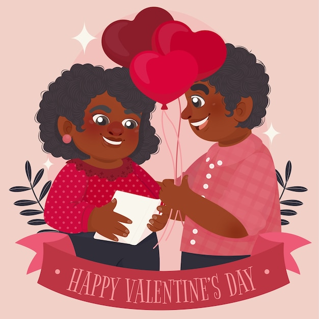 Free vector flat valentines day celebration illustration