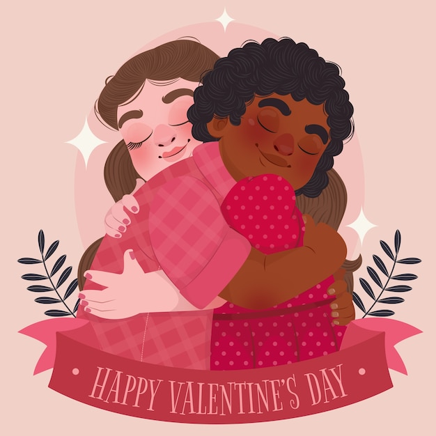 Flat valentines day celebration illustration