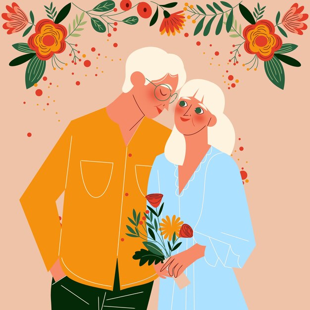 Flat valentines day celebration illustration