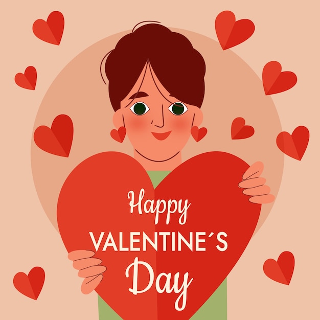 Free vector flat valentines day celebration illustration