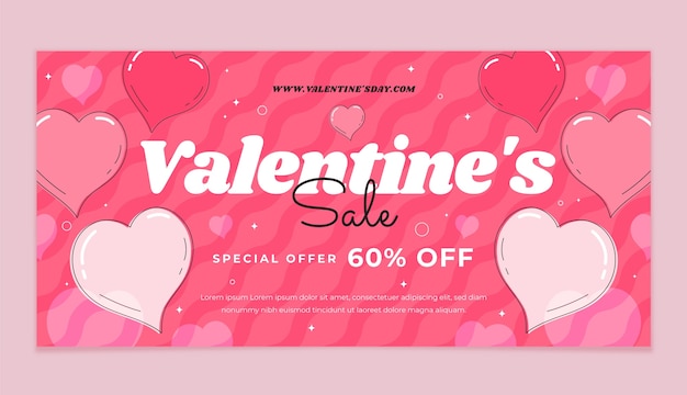 Flat valentines day celebration sale banner template