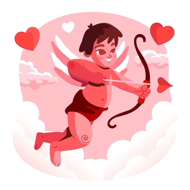 Free vector flat valentines day cupid or cherub illustration