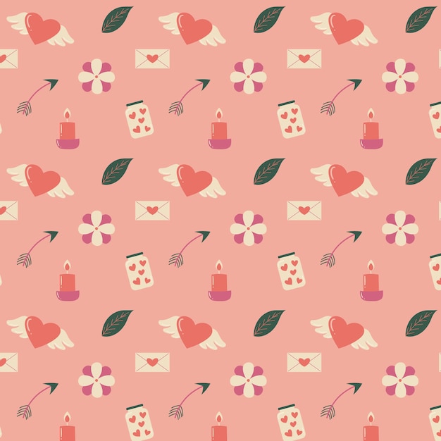 Free vector flat valentines day pattern design