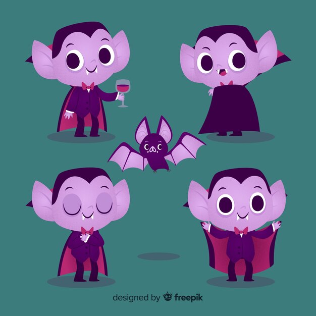 エルフの耳を持つフラット吸血鬼キャラクターコレクション