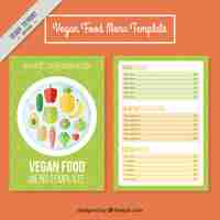 Free vector flat vegan menu green color