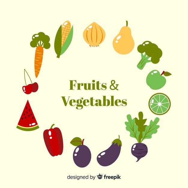 Flat vegetables and fruits