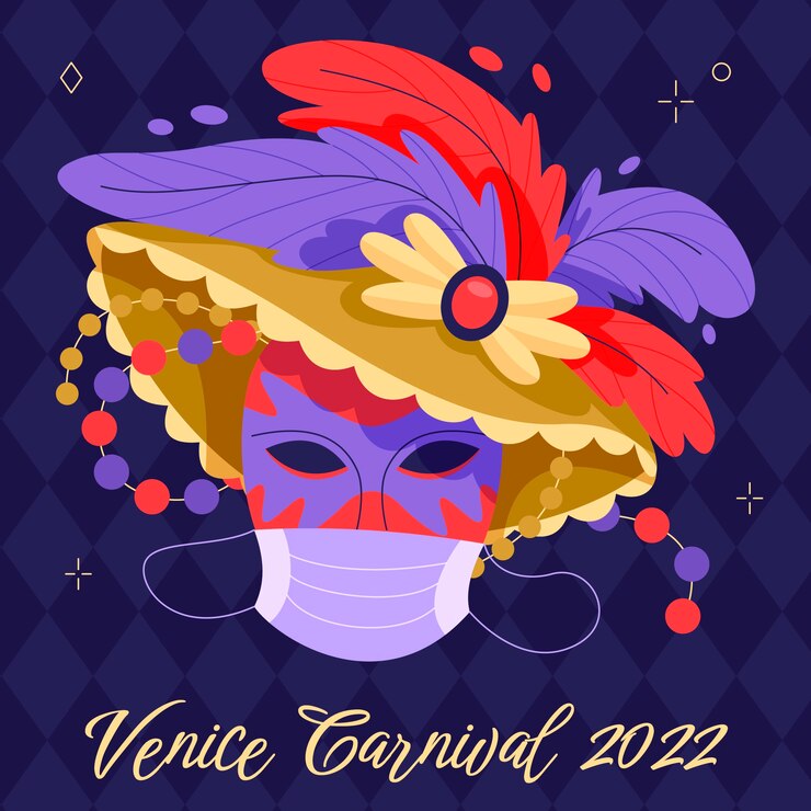 Free Vector flat venice carnival illustration