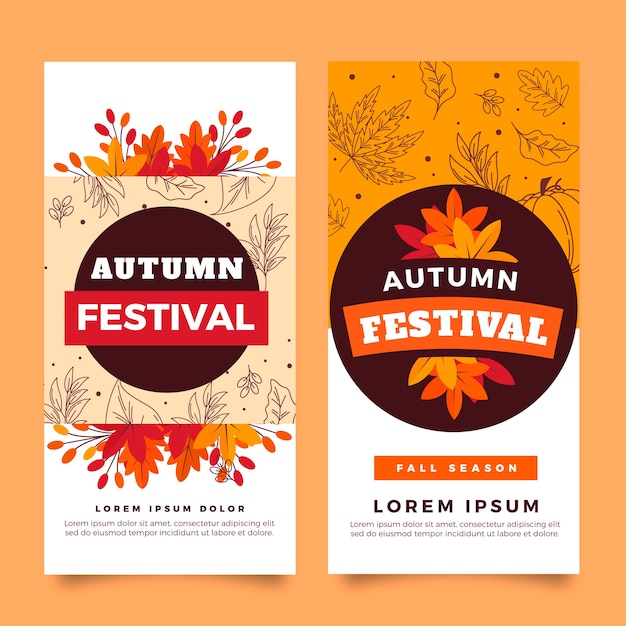 Free vector flat vertical banners collection for autumn celebration