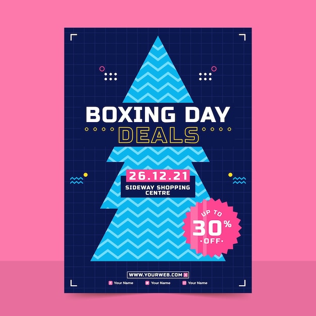 Free vector flat vertical boxing day sale poster template