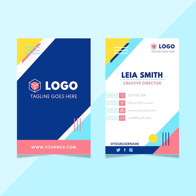 Flat vertical business cards