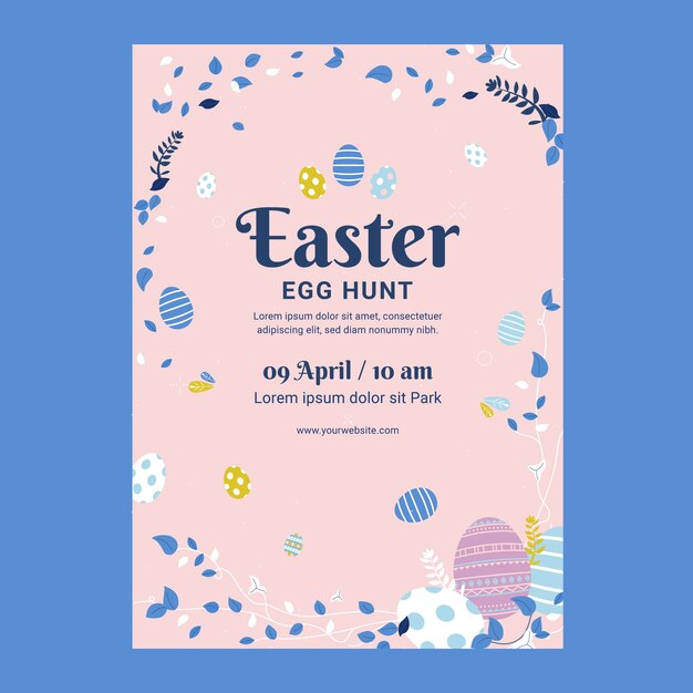 Flat vertical flyer template for easter celebration