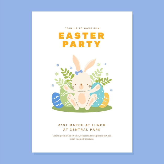 Free vector flat vertical flyer template for easter holiday