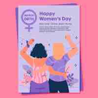 Free vector flat vertical flyer template for international women's day celebration