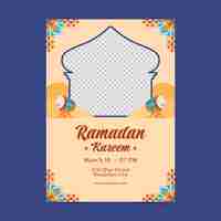 Free vector flat vertical flyer template for islamic ramadan celebration