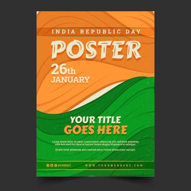 Free vector flat vertical flyer template for republic day celebration