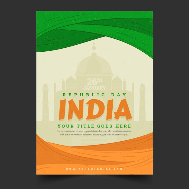 Free vector flat vertical flyer template for republic day celebration