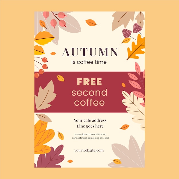 Free vector flat vertical poster template for autumn celebration