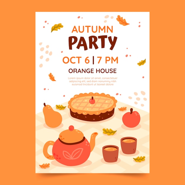 Free vector flat vertical poster template for autumn