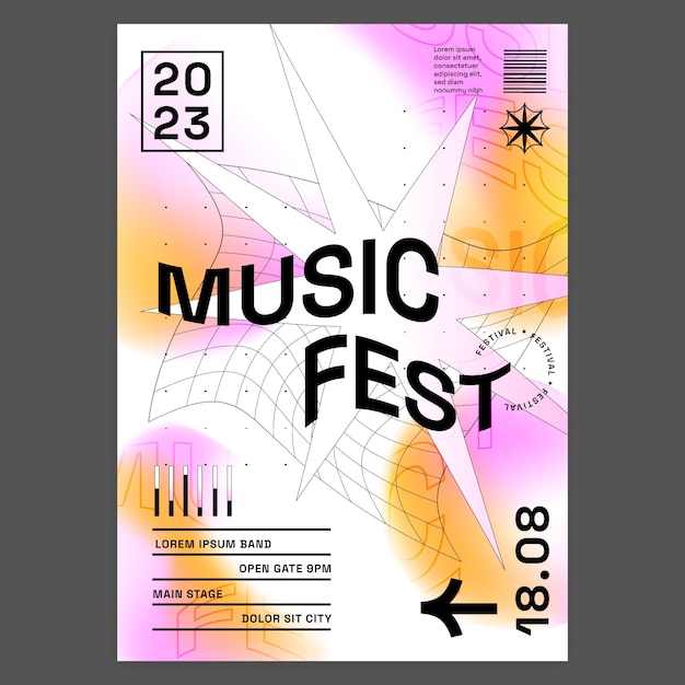 Free vector flat vertical poster template for event