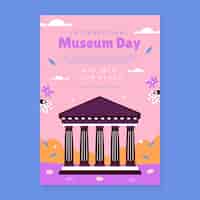 無料ベクター 国際博物館の日のお祝いの平らな垂直ポスター テンプレート