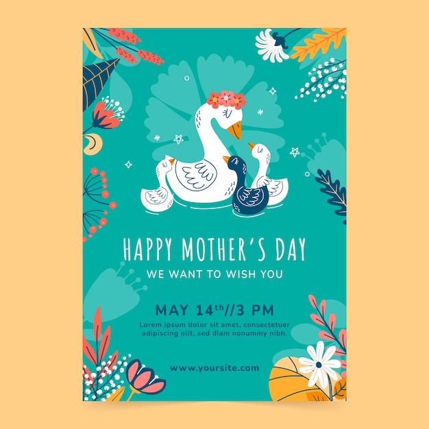 Free vector flat vertical poster template for women's day celebration