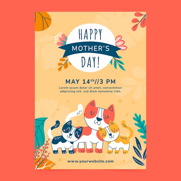 Free vector flat vertical poster template for women's day celebration