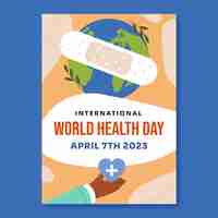 Free vector flat vertical poster template for world health day celebration